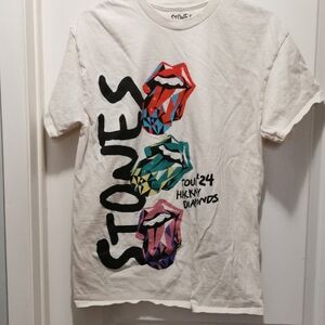 The Rolling Stones White Multicolor Graphic Tee